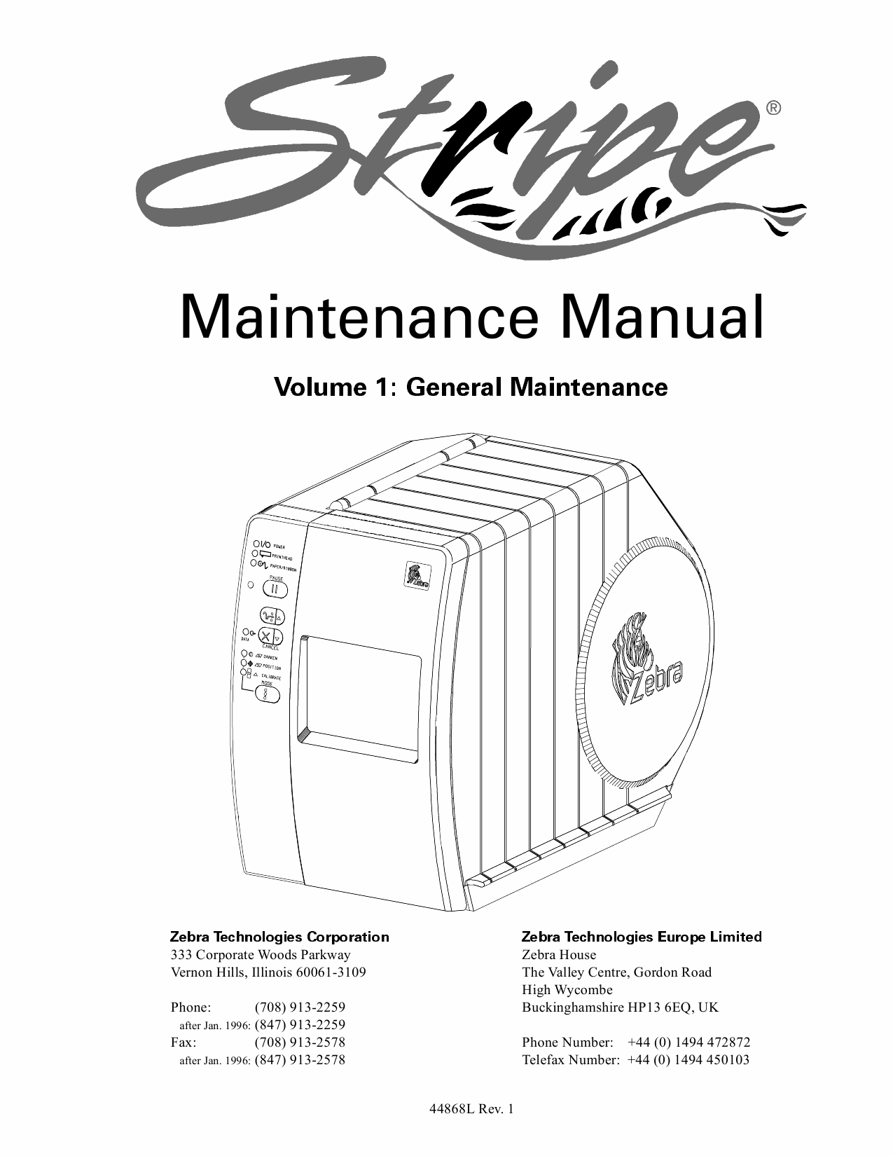 Zebra Label S300 S500 Maintenance Service Manual-1